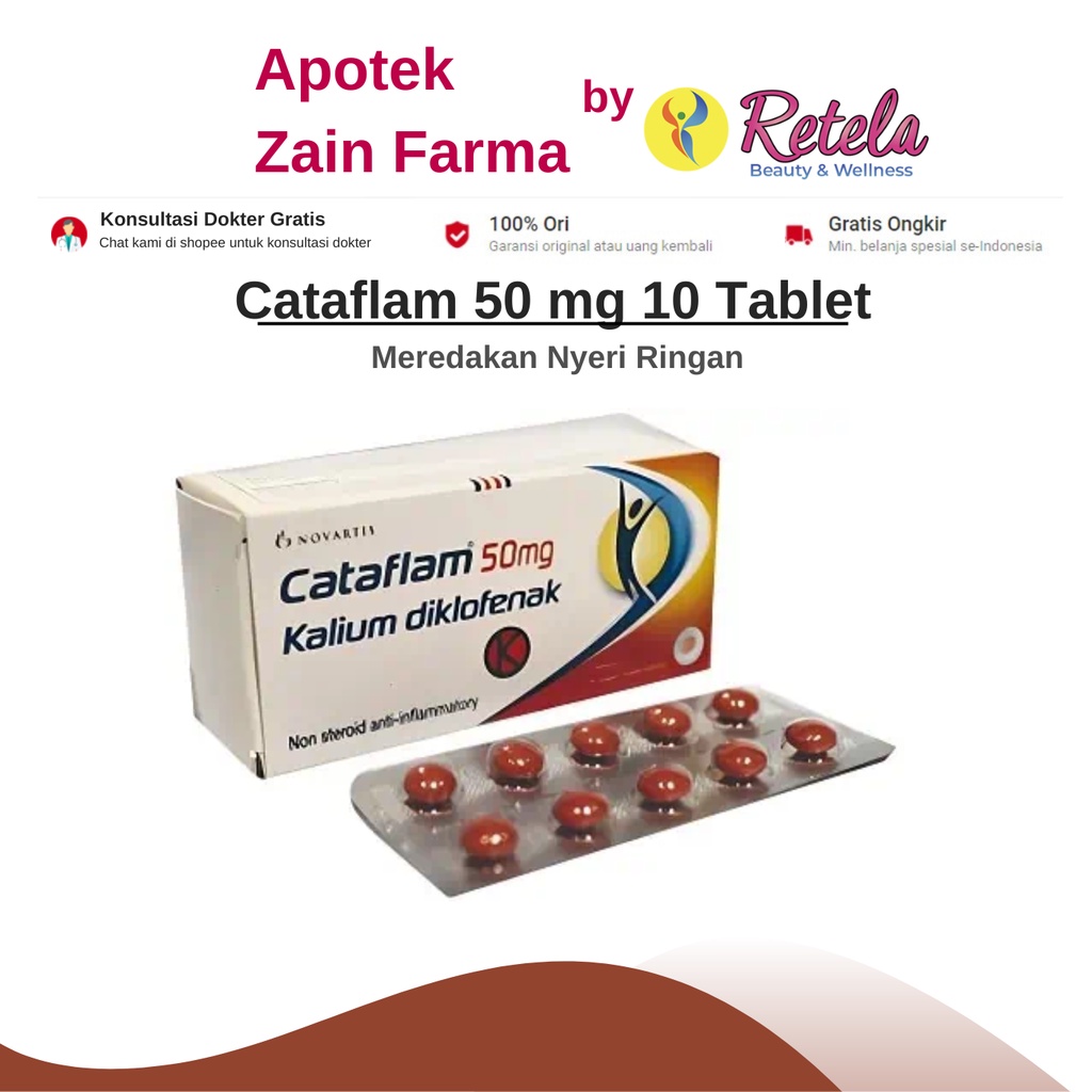 Jual CATAFLAM 50MG 1 BLISTER ISI 10 TABLET | Shopee Indonesia