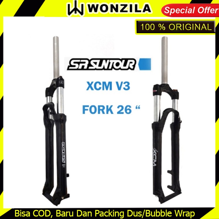 Jual SR Suntour XCM V3 Fork Sepeda MTB 26 inch Coil Spring QR Lurus