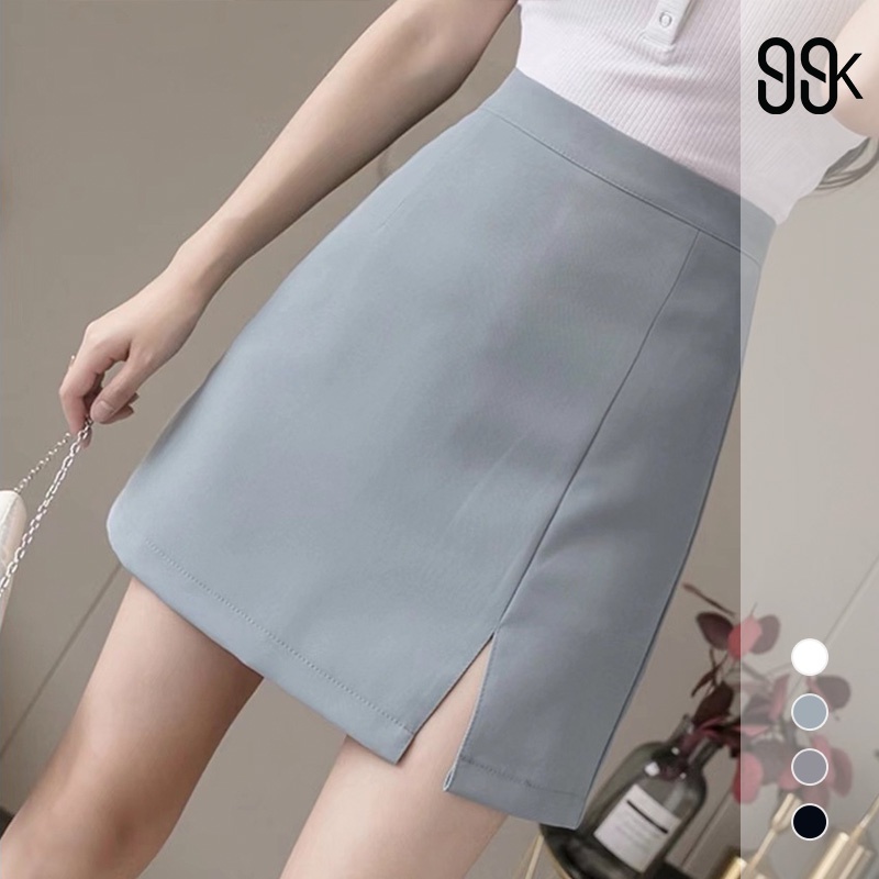 Jual A-Line Mini Skirt With Side Split 1115 (S/M/L/XL) | Shopee Indonesia