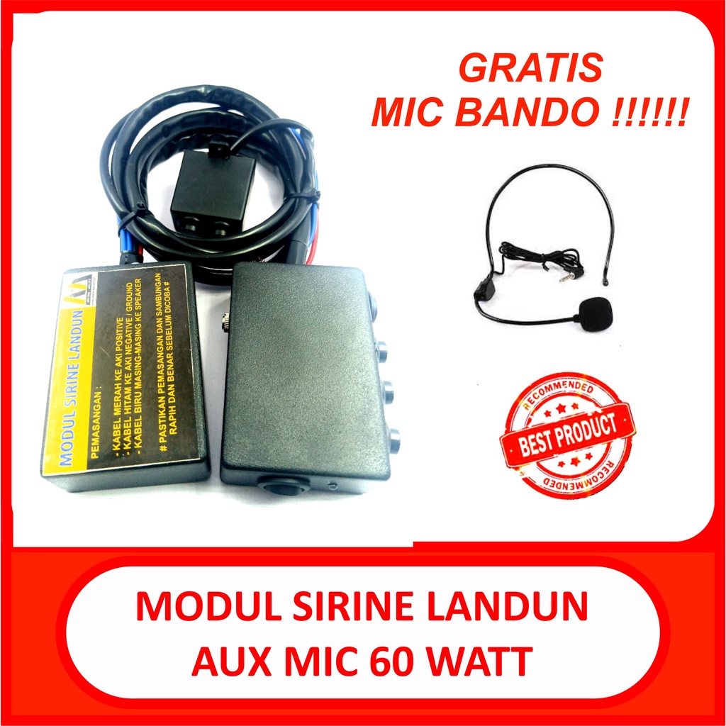 Jual modul landun aux mic 60 watt tombol slim 7 tone klakson | Shopee ...