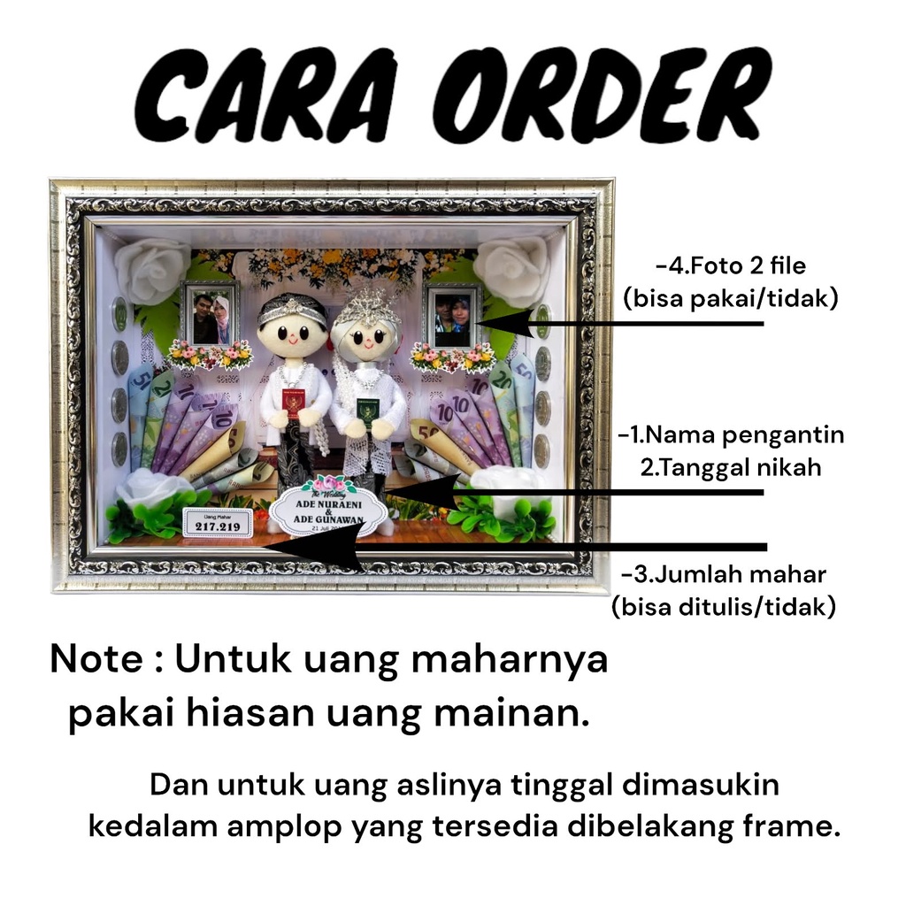 Jual Mahar Nikah adat sunda Murah Frame 3D 21x30 Cm bonekaflanelku ...