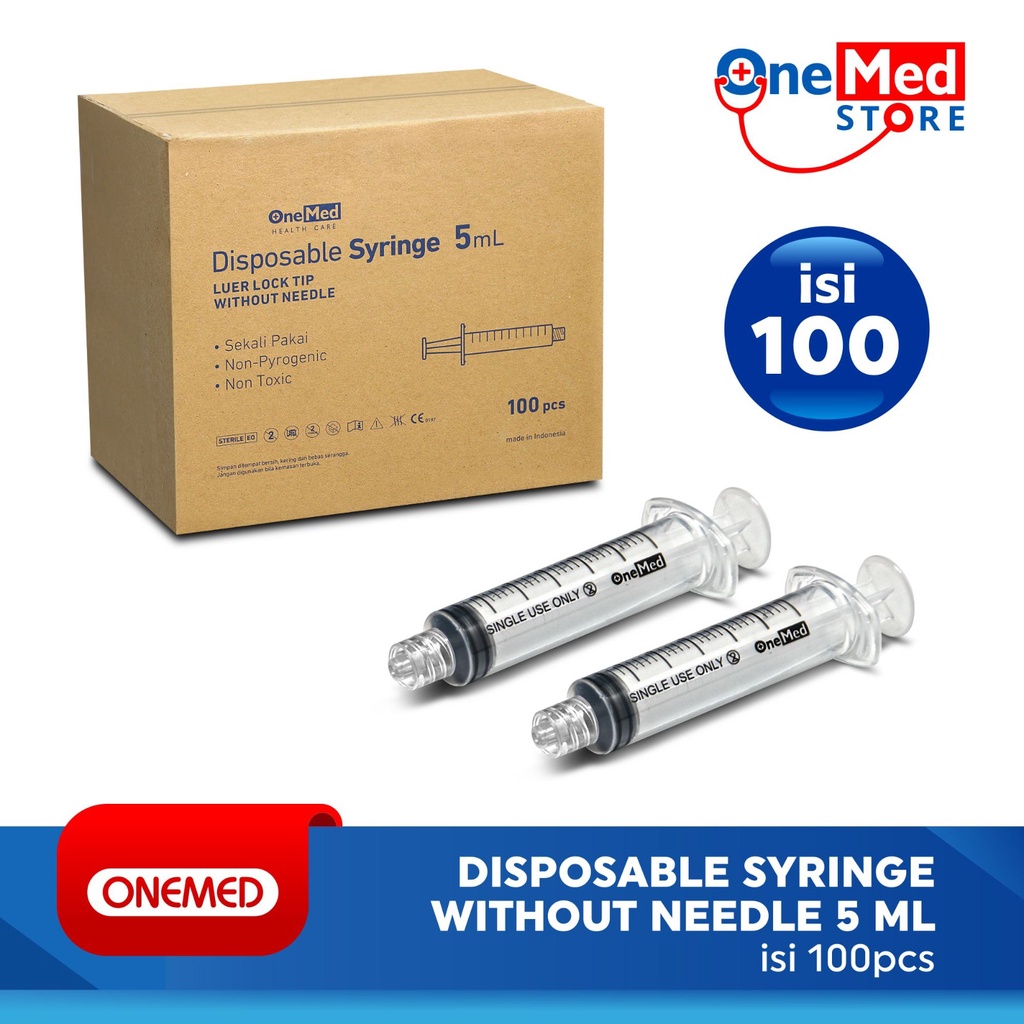 Jual Syringe 5 Cc Without Needle Onemed Tanpa Jarum Box 100 Pcs OM ...