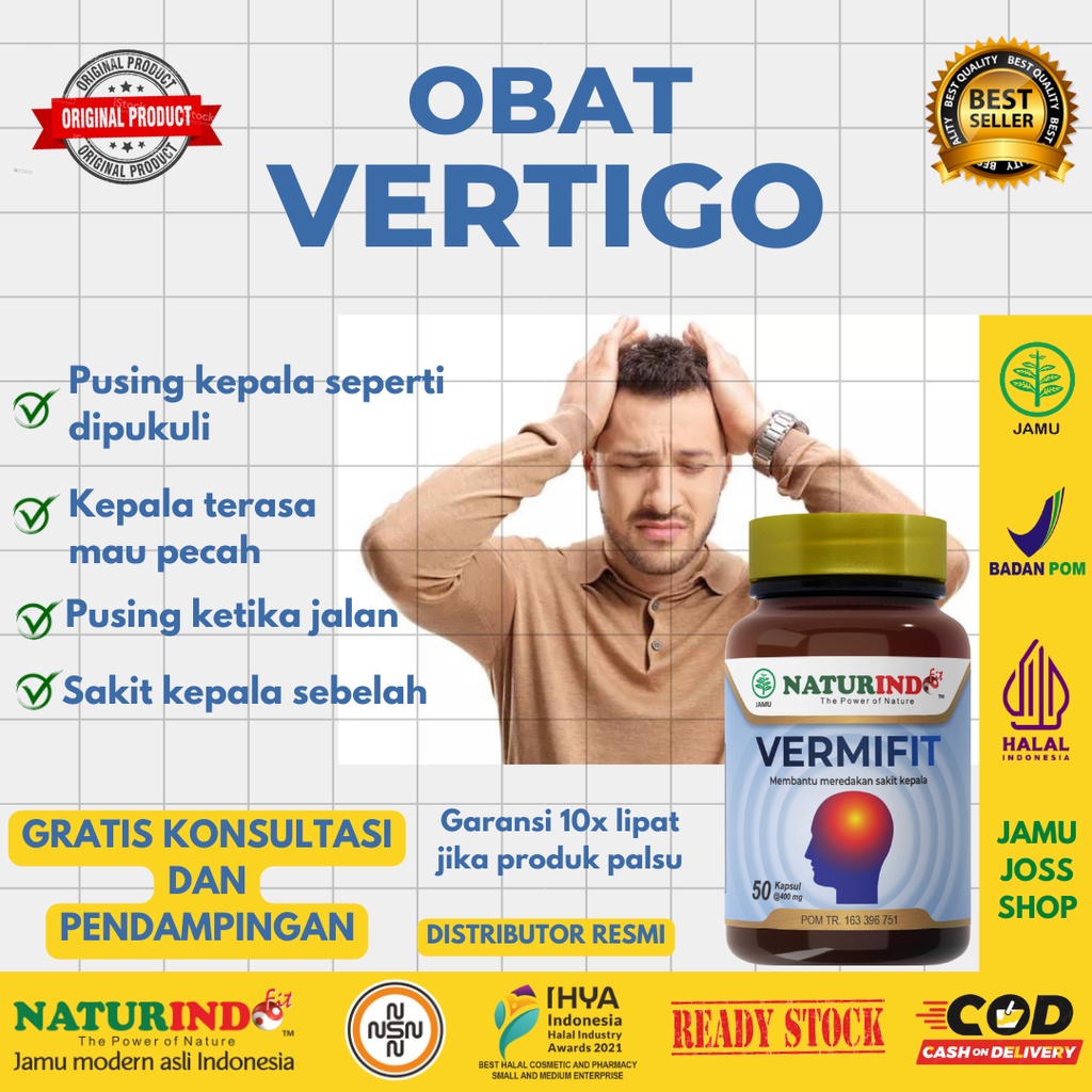 Jual Obat Vertigo Sakit Kepala Migrain Jamu Mumet Herbal Pusing Ampuh