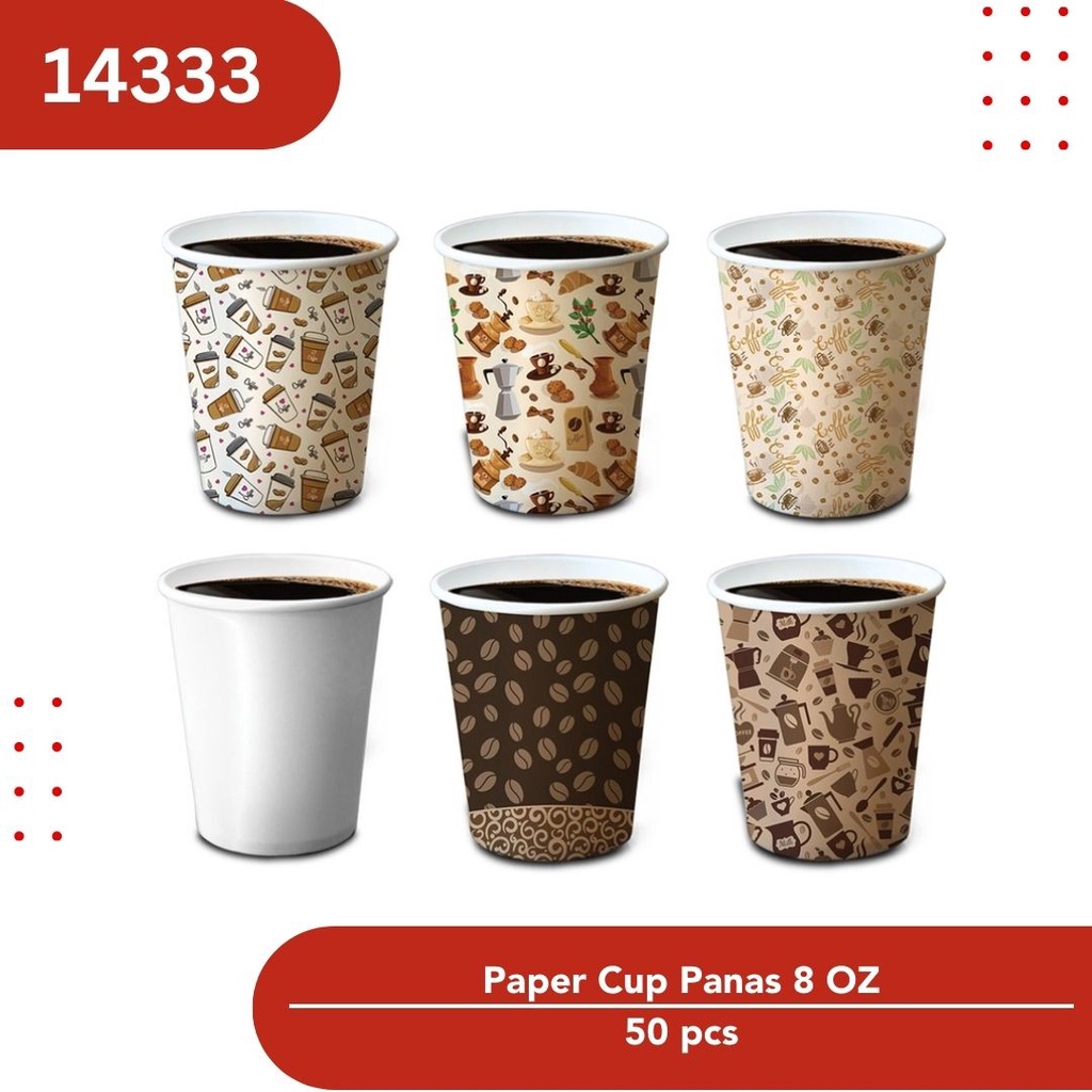 Jual Paper Cup Okey 8 Oz 1 Pack Isi 50 Pcs Gelas Kertas Kopi Tahan Panas Shopee Indonesia 