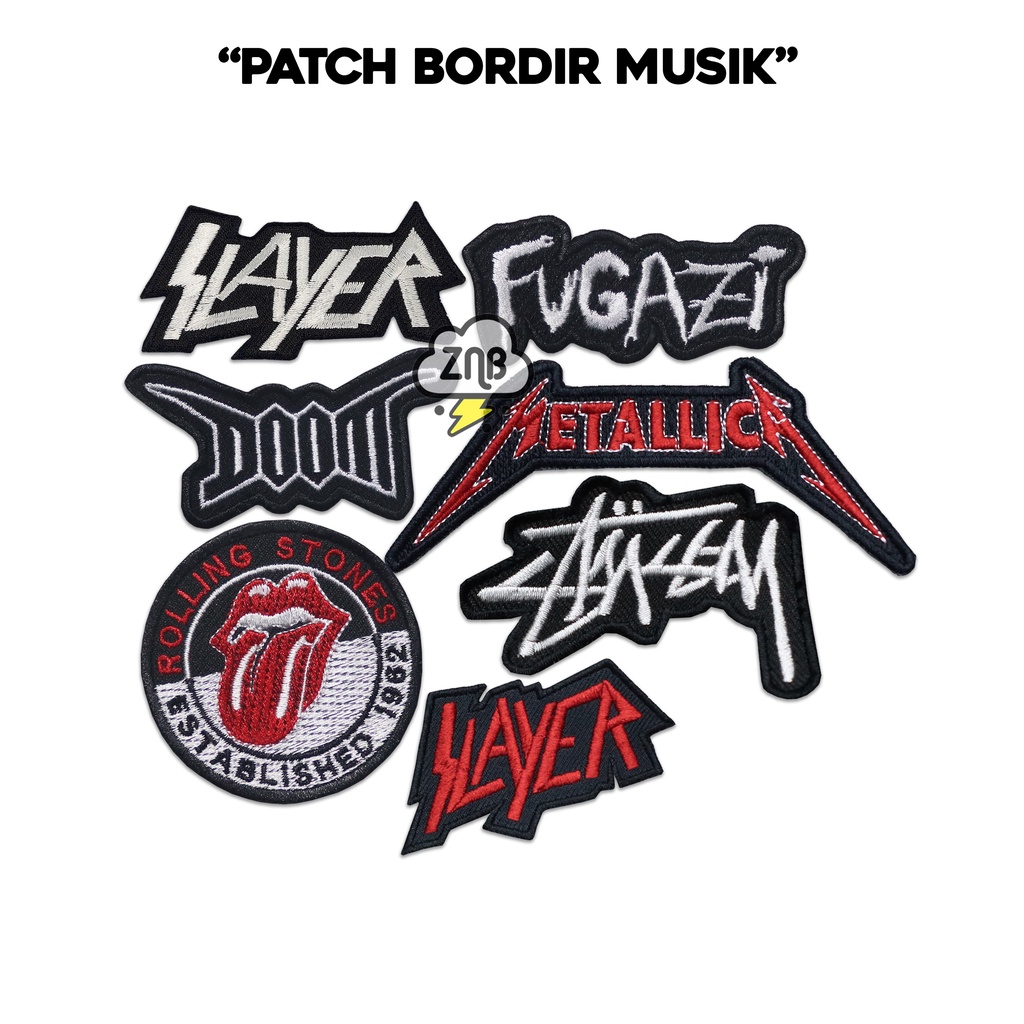 Jual PATCH BORDIR MUSIK EMBLEM BORDIR PATCH BAND TEMPELAN FASHION ...