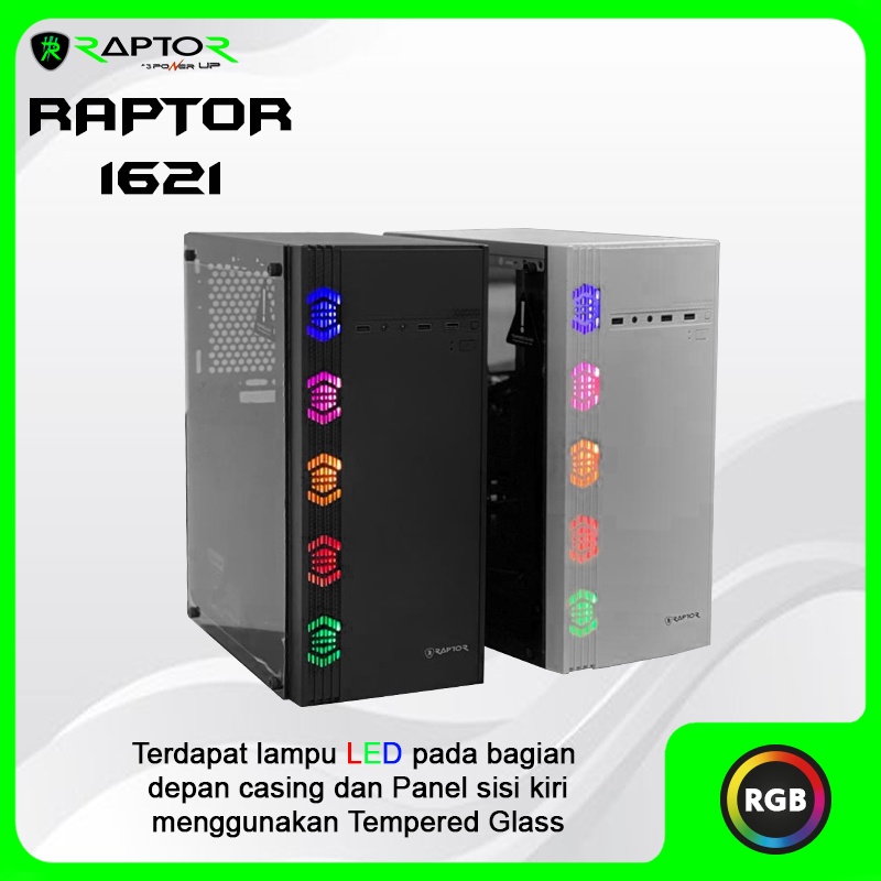 Jual Casing Gaming/PC/Office PC RAPTOR Black Strike 1621 - include PSU ...