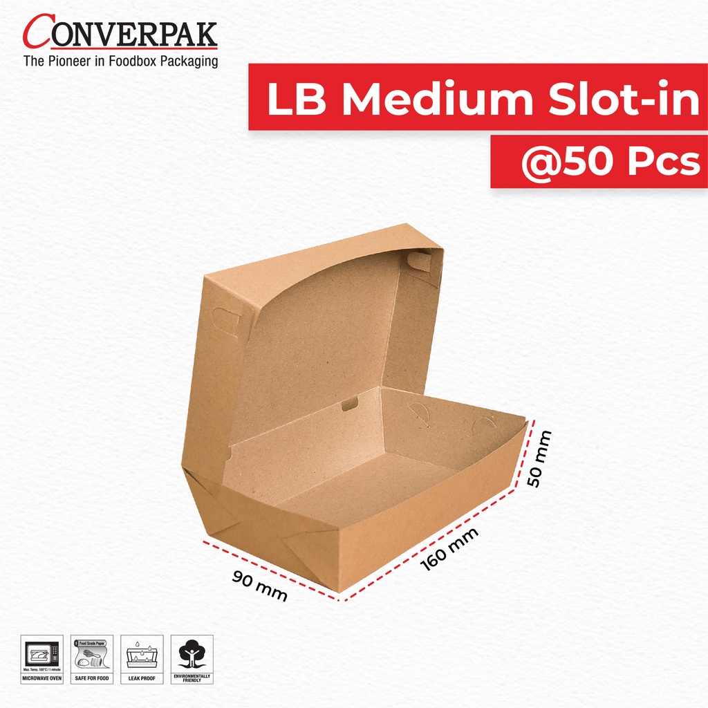Jual Paper Lunch Box Slot-in Kraft Medium/Food Grade/Eco-Friendly ...