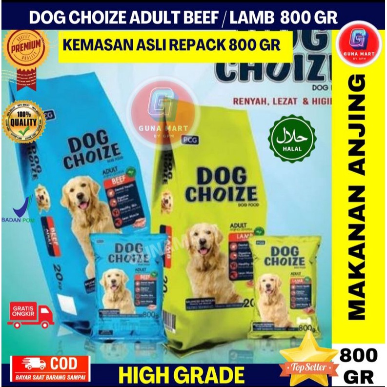 Jual Makanan Anjing Dog Choize Beef Lamb 800gram Adult Kitten Pakan ...