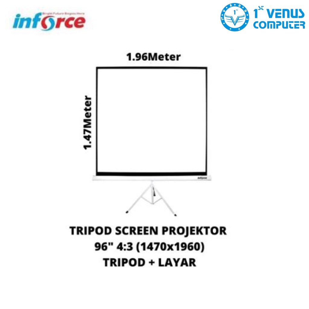 Jual LAYAR PROYEKTOR INFORCE SCREEN TRIPOD 96