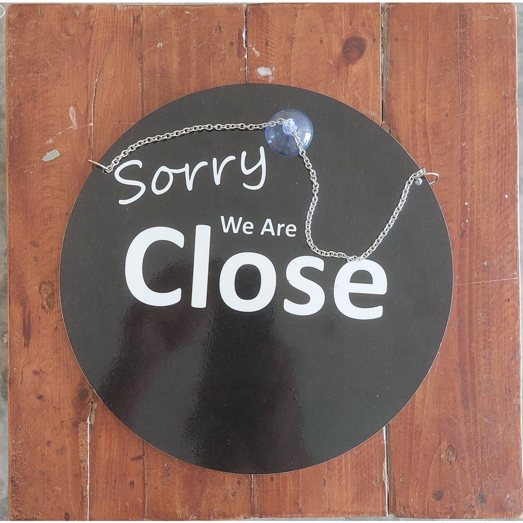 Jual TULISAN OPEN/CLOSE BULAT SIGN AKRILIK GANTUNG KACA TOKO UK. 20CM
