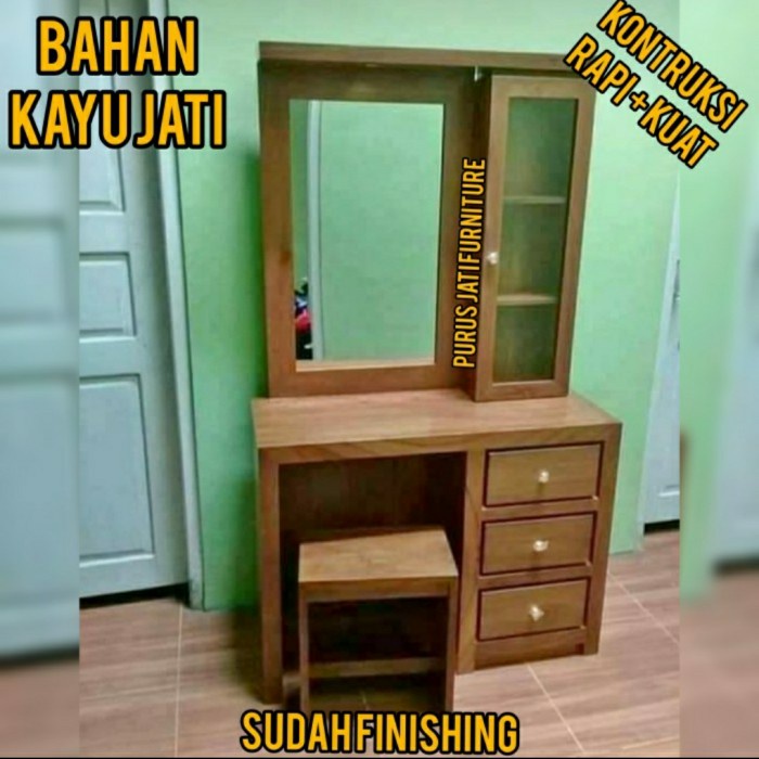 Jual PJ1 Meja Rias Kayu Jati Minimalis Harga Murah Model Modern Terbaru ...