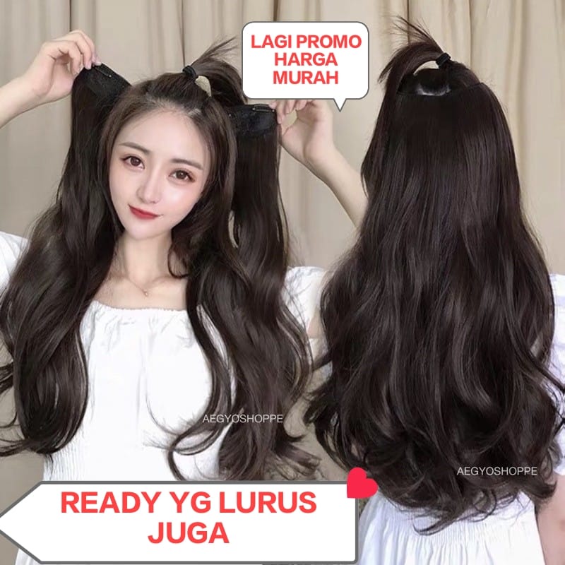 Jual 022B Hairclip Wavy Ombak 60cm Hair clip rambut palsu murah ...