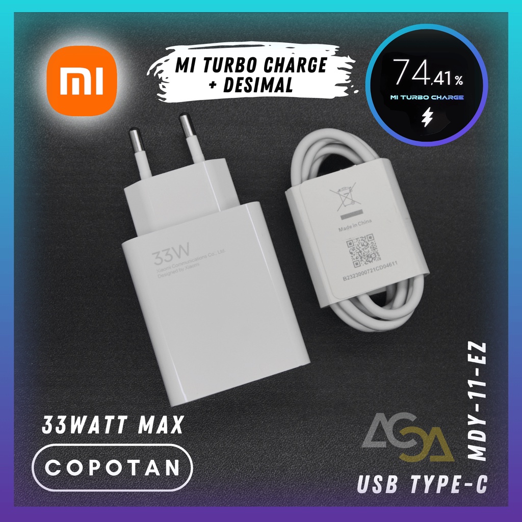 Charger Redmi Note 11 Xiaomi Mi 11 Lite Original usb Type-C 33W