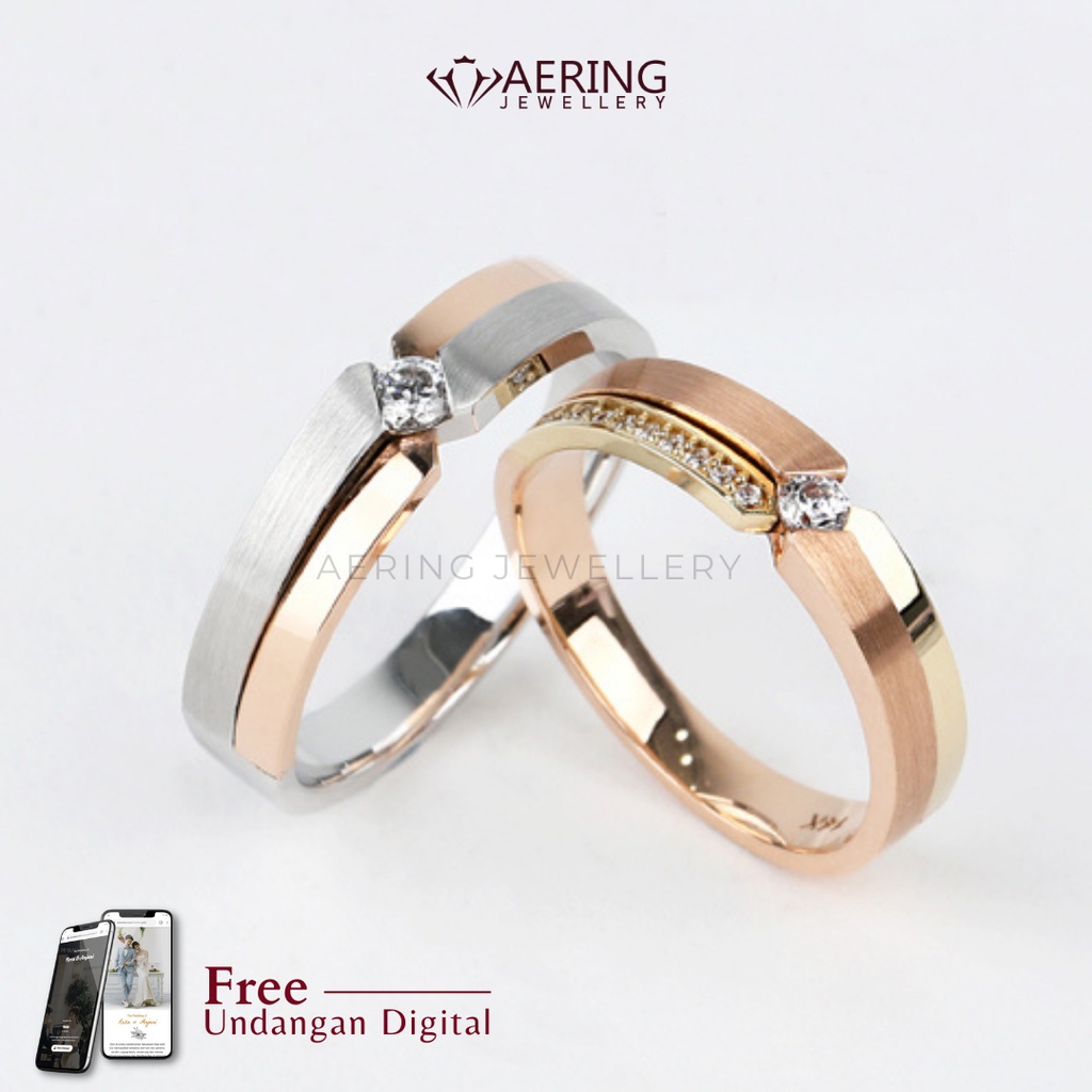 Jual Cincin Palladium Emas Perak Tunangan Lamaran Kawin Custom Nikah