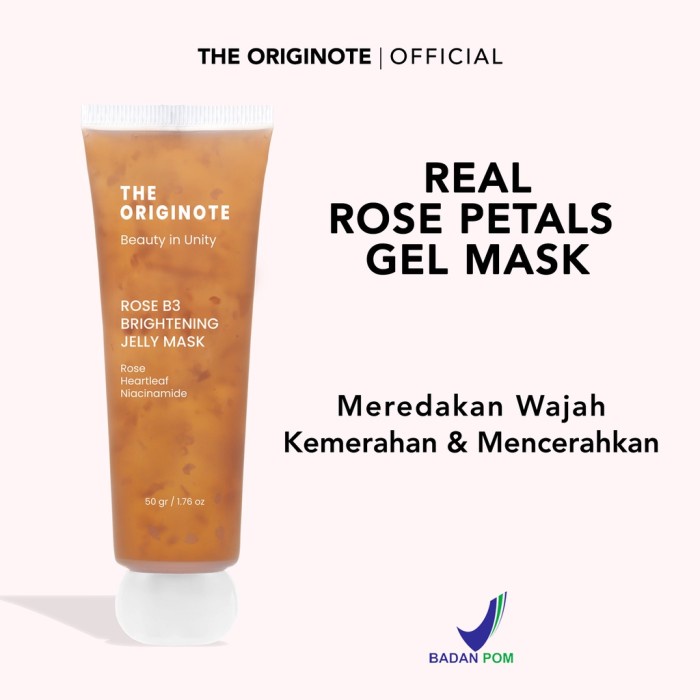 Jual THE ORIGINOTE BEAUTY IN UNITY ROSE B3 BRIGHTENING JELLY MASK 50 GR Shopee Indonesia