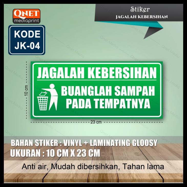 Jual STIKER JAGALAH KEBERSIHAN + LAMINATING GLOSSY KODE 786 | Shopee ...