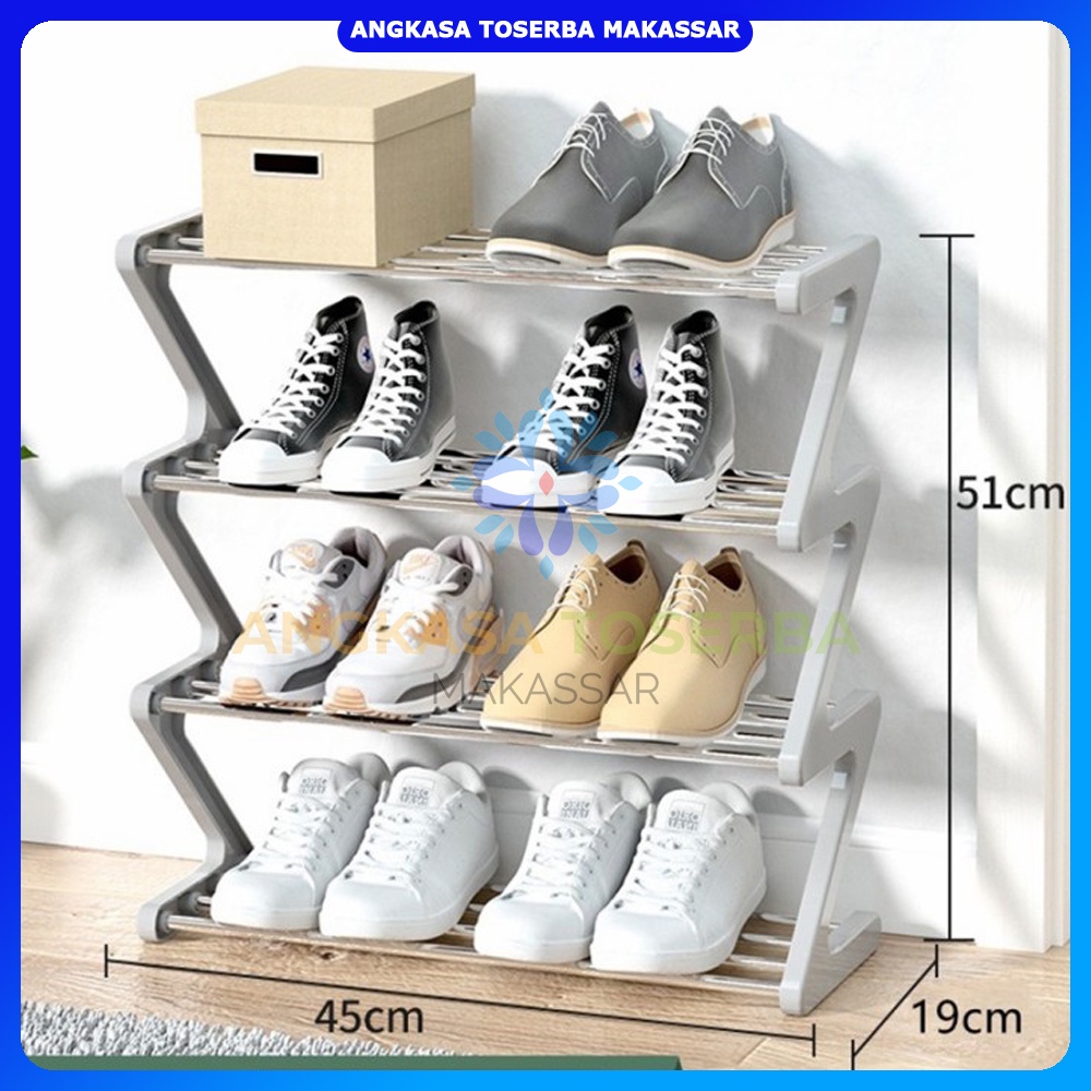 Jual Rak Sepatu Zigzag Susun Sendal Wanita Shoe Rack Zig Zag Kuat Modern Shopee Indonesia