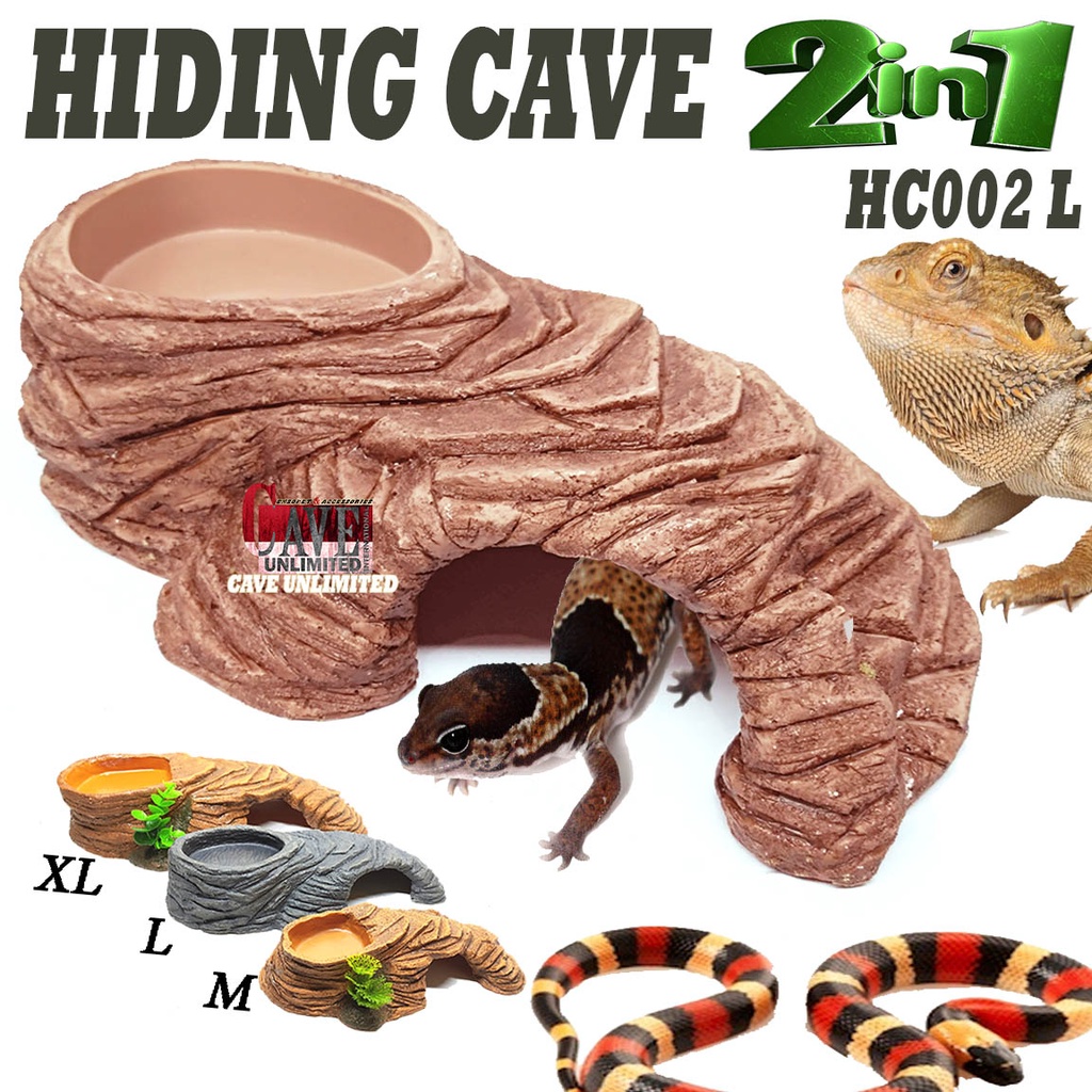Photo inspiration: Picture Idea: Jual Hc002B Hiding Cave Water Dish Basking Spot 3In1 Gecko