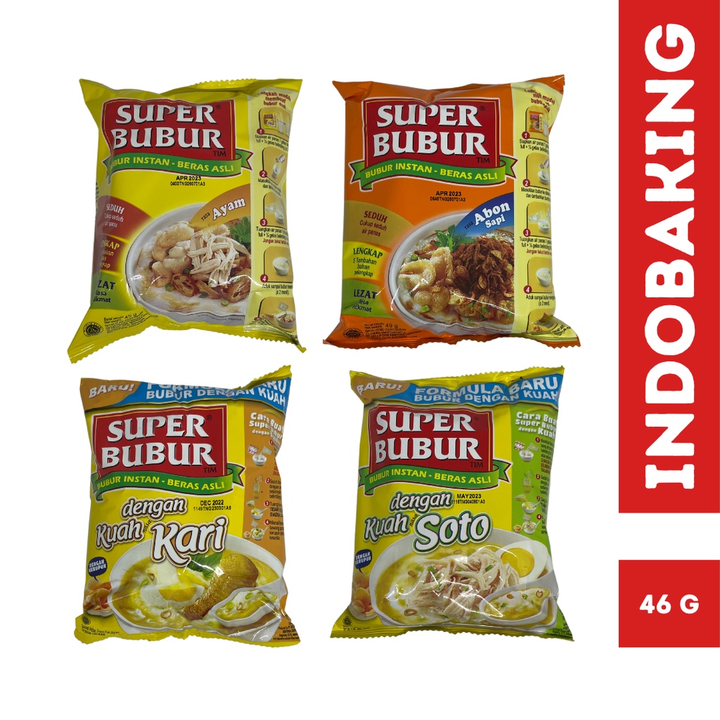 Jual Super Bubur Ayam Abon Sapi Kuah Soto Kari 45g Shopee Indonesia