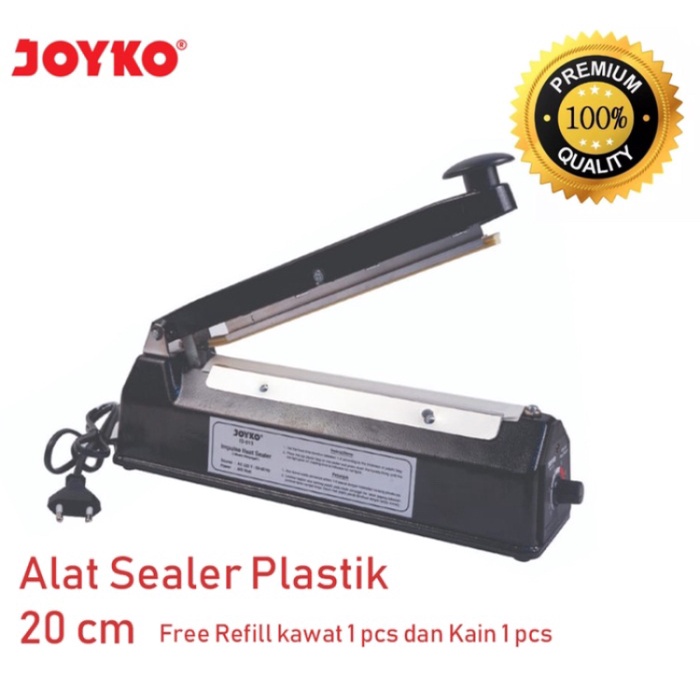 Jual Seal Impulse Sealer & Cutting 20Cm Body Besi Joyko Press Plastik