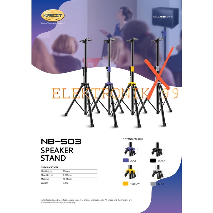 Jual KREZT NB503/NB-503 PROFESIONAL SPEAKER STAND FULL METAL ORIGINAL ...