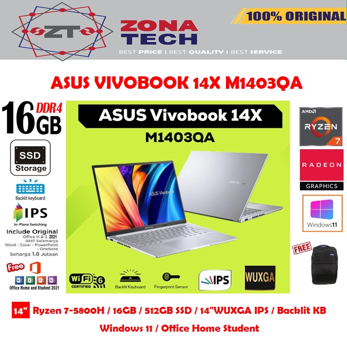 Jual ASUS VIVOBOOK 14 M1402IA - RYZEN 7-4800H - 8GB - 512GB SSD ...