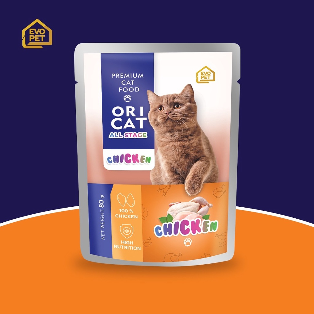 Jual MAKANAN BASAH KUCING ORICAT POUCH 80 GR | Shopee Indonesia