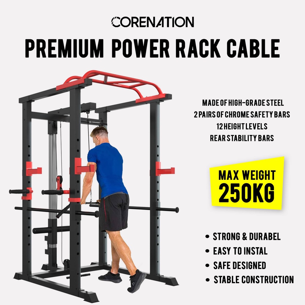 Jual CoreNation Premium Power Rack Cage Angkat Beban Squat Rack