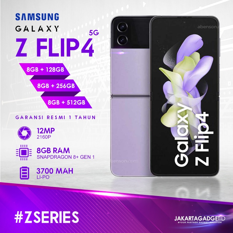 Jual Samsung Galaxy Z Flip 4 [5G] 8GB+128GB 8GB+256GB 8GB+512GB Garansi ...