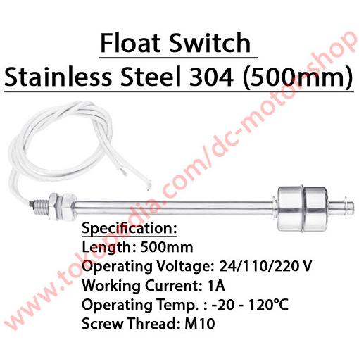 Jual Float Switch Stainless Steel 500Mm Liquid Water Level Sensor