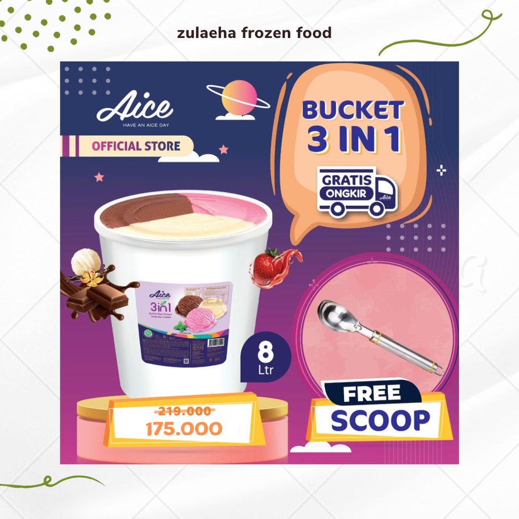 Jual Ice Cream Aice Liter In Bucket Aice Es Krim Liter Free Scoop