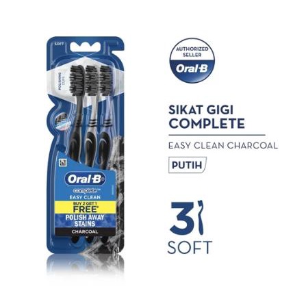 Jual Oral-B Sikat Gigi Toothbrush Complete Easy Clean Charcoal 3s ...