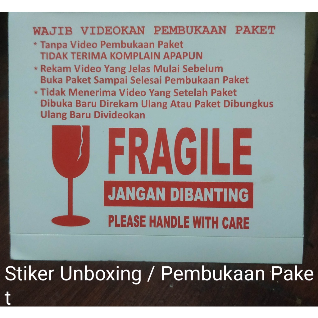 Jual Stiker Label Unboxing Pembukaan Paket Shopee Indonesia