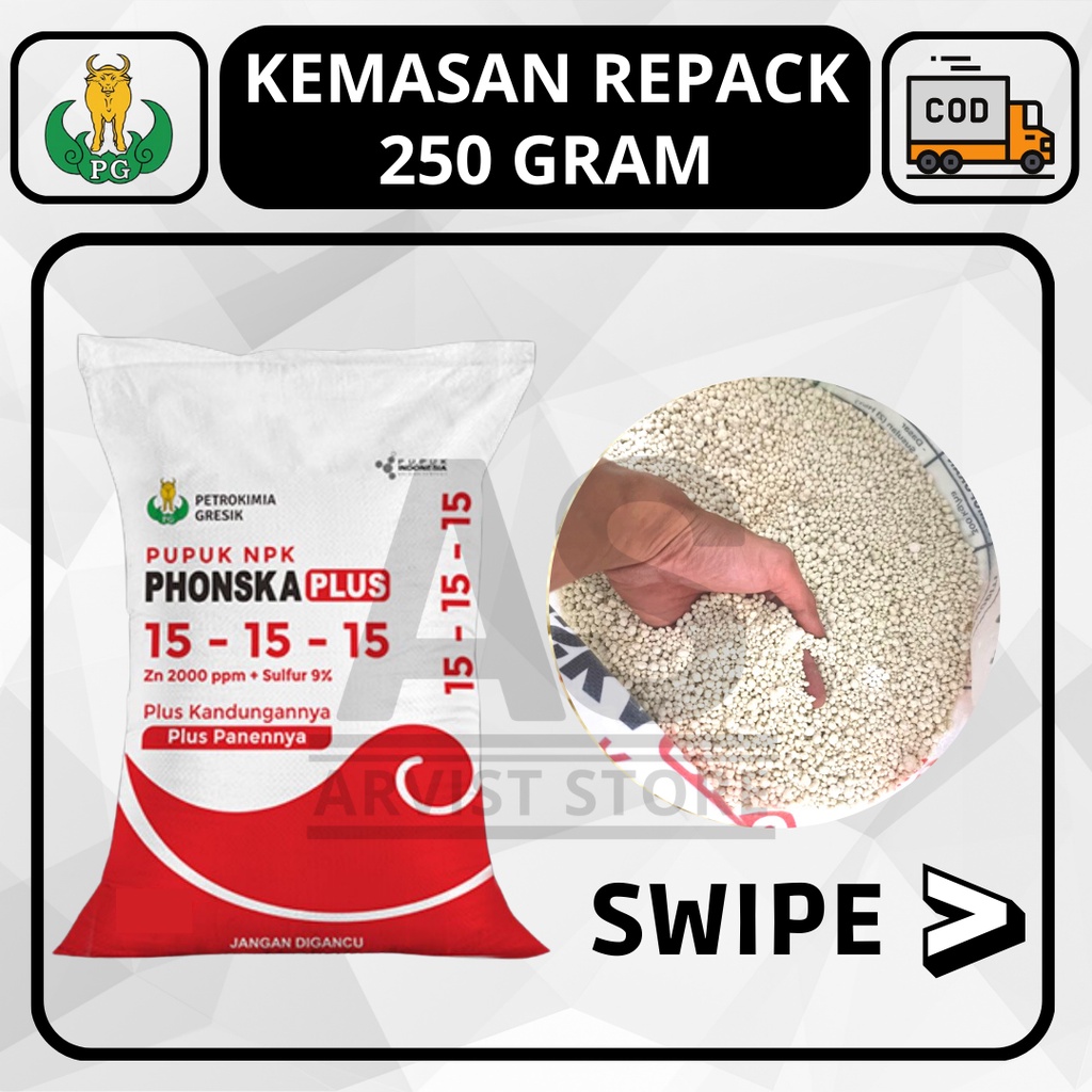 Pupuk NPK PHONSKA Plus 15 15 15 Kemasan Repack 250 Gram 15-15-15