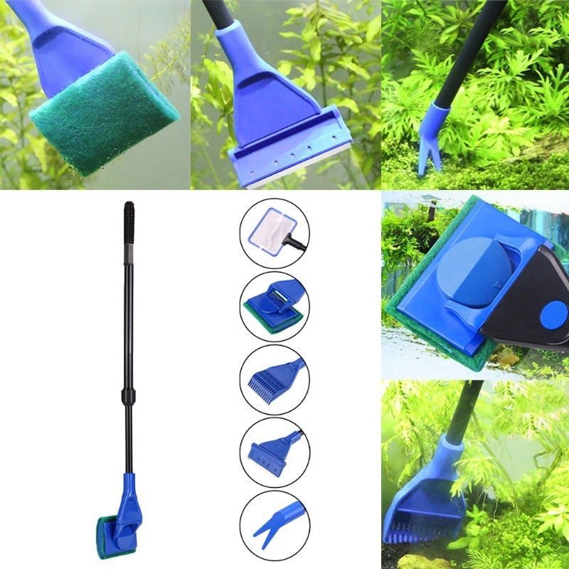 Jual 5 in 1 alat pembersih kaca aquarium algae scraper Multifungsi ...