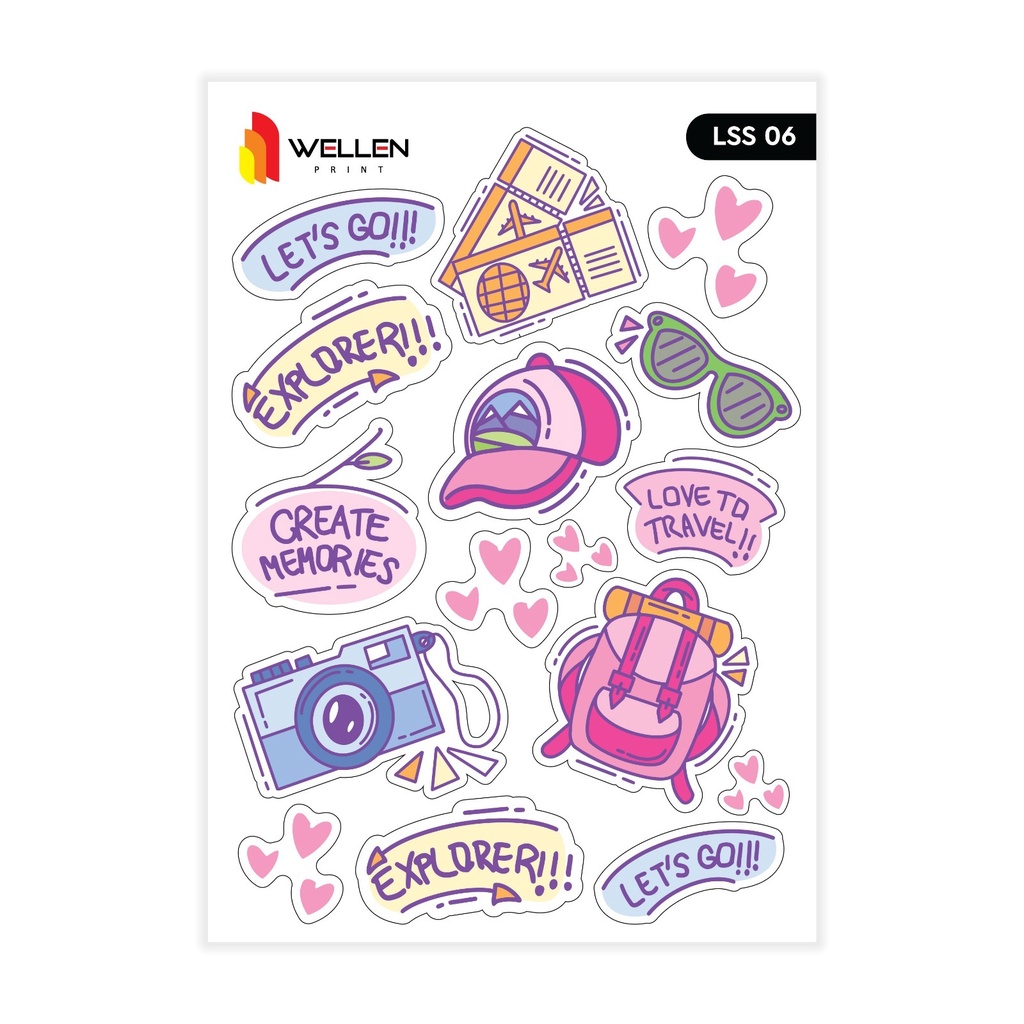 Jual WELLEN PRINT Sticker Set Koper Print Sticker Koper Travel Cetak Stiker Dekorasi