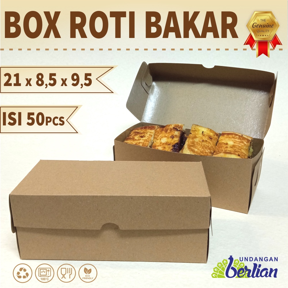Jual Box Roti Bakar 21x9,5 Dus Roti Bakar Laminasi Box Roti Anti Minyak ...