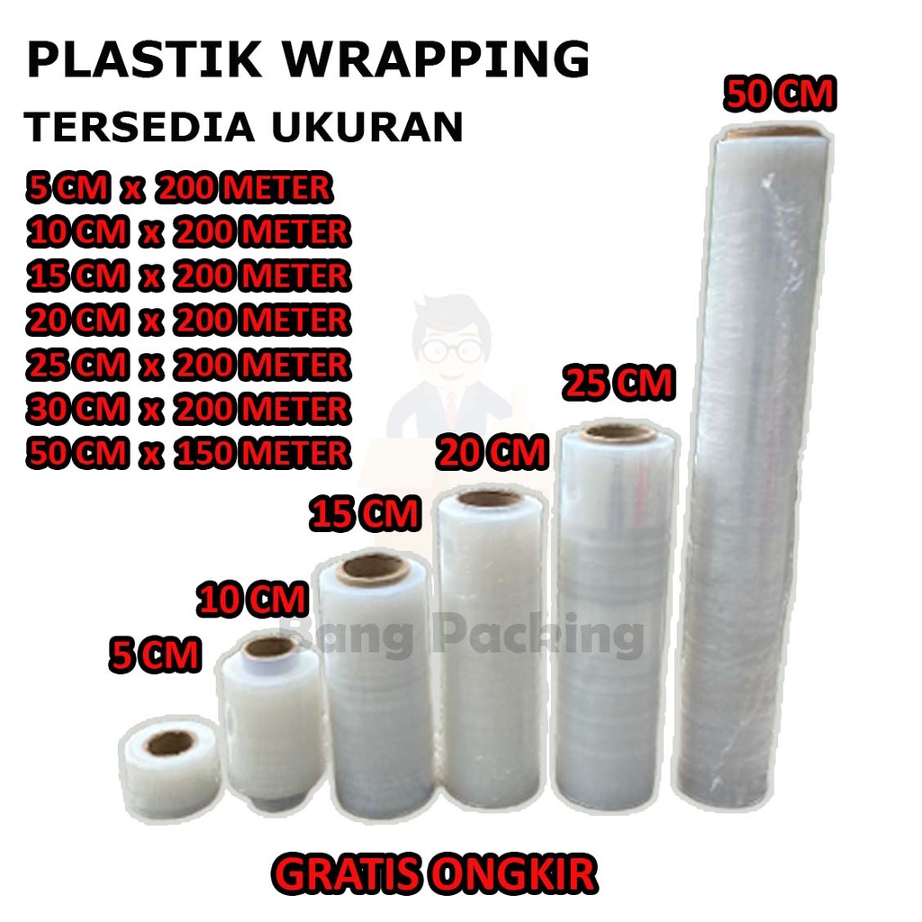 Jual Plastik wrapping 5cm/Wrapping 10cm/Wrapping 15cm/Wrapping 20cm/Wrapping 25cm/Wrapping 30cm