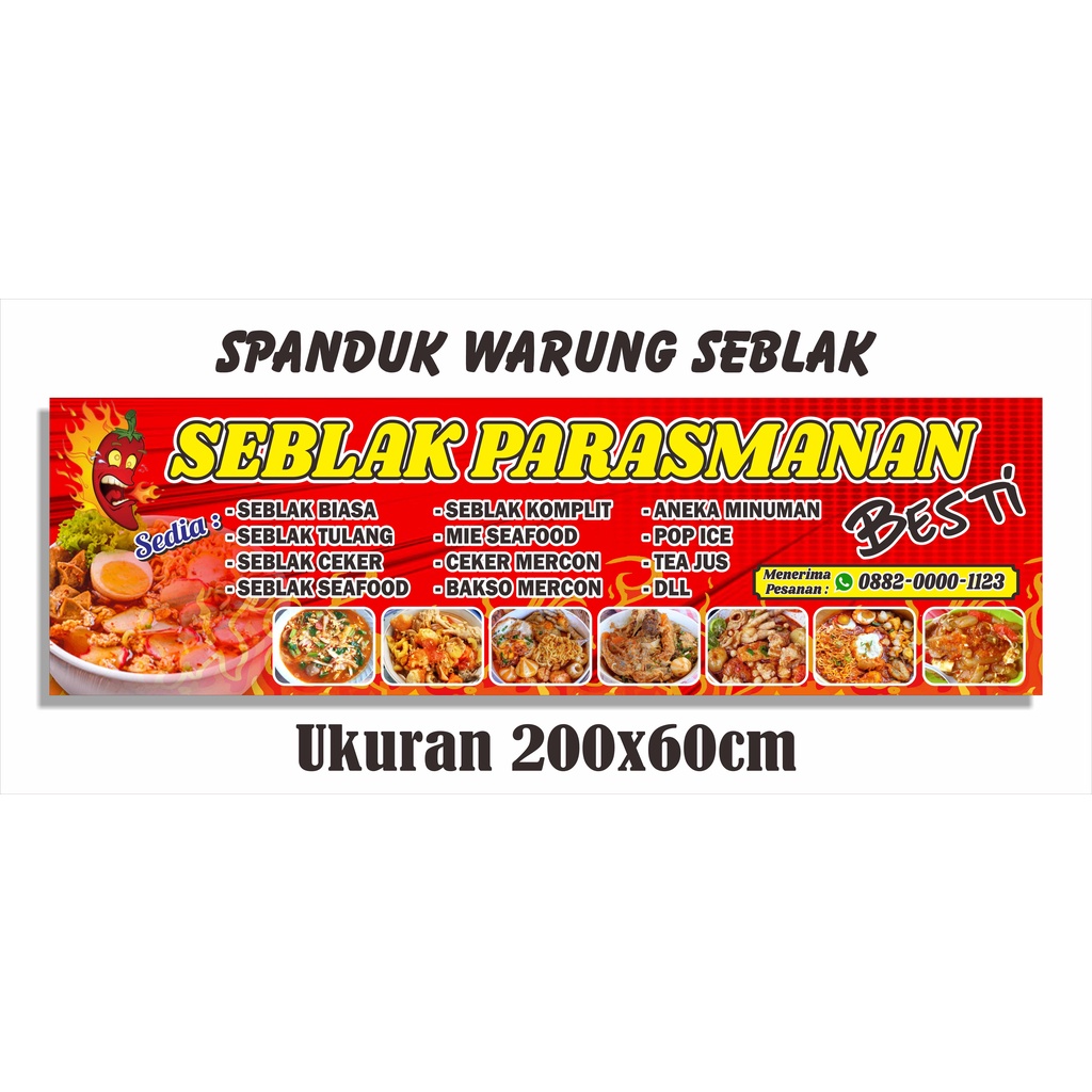 Jual Spanduk Seblak Prasmanan Warung Seblak 200x60 Shopee Indonesia