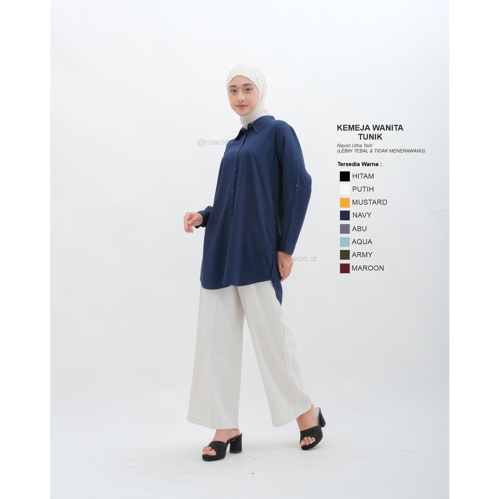 Kemeja Tunik Lengan Panjang Ansu Dark Grey