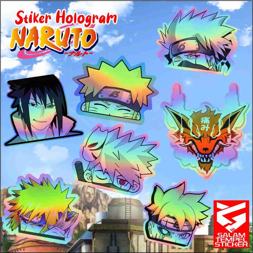 Jual Sticker Hologram Custom Naruto Edition Murah Aesthetic FREE POSTER