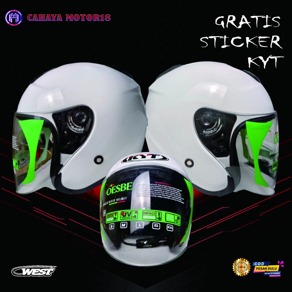 Jual HELM KYT KYOTO REPLIKA HALF FACEPUTIH MERK najima west Shopee