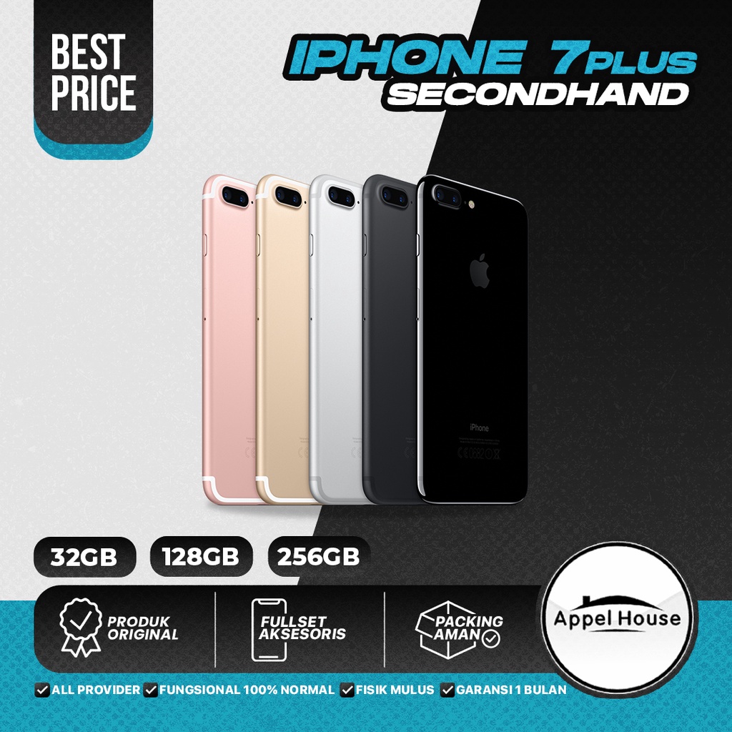 Jual IPhone 7 Plus 32GB/128GB/256GB Bekas Second Original 100% | NORMAL ...