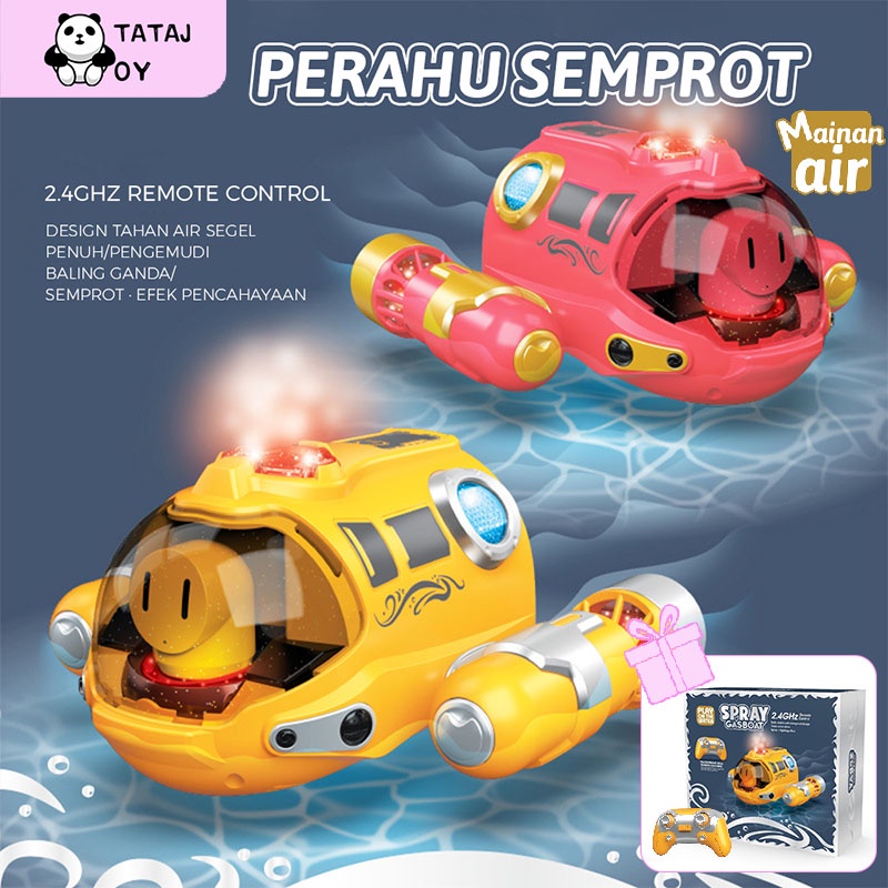 Jual Tatajoy Mainan Perahu Motor Semprot Remote Control 2.4GHz RC Spray Motorboat Kapal Air