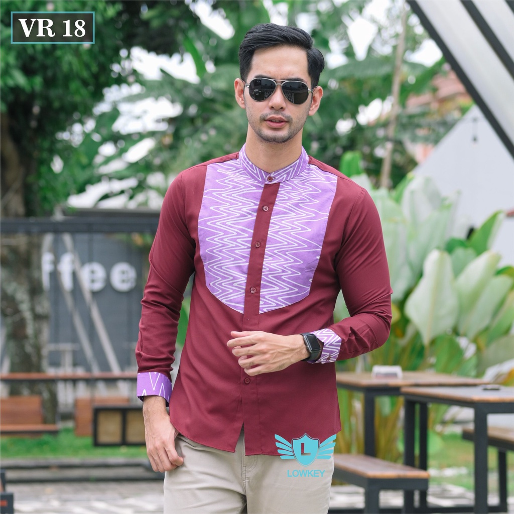 Jual Baju Koko Batik Pria Kemeja Lowkey Premium Vr Lengan Panjang