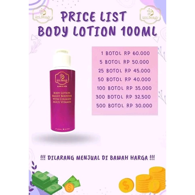 Jual Hand Body Lotion UBC Umi Alfatif / BODY LOTION BRIGHT BOOSTER WITH ...