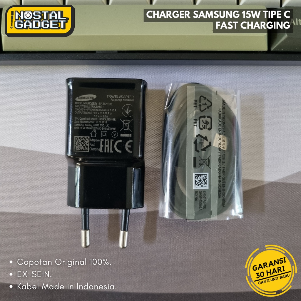 Charger Samsung Type C 15W A04e A12 M11 A32 A11 M12 M21 A03S Fast Charging  Copotan Original
