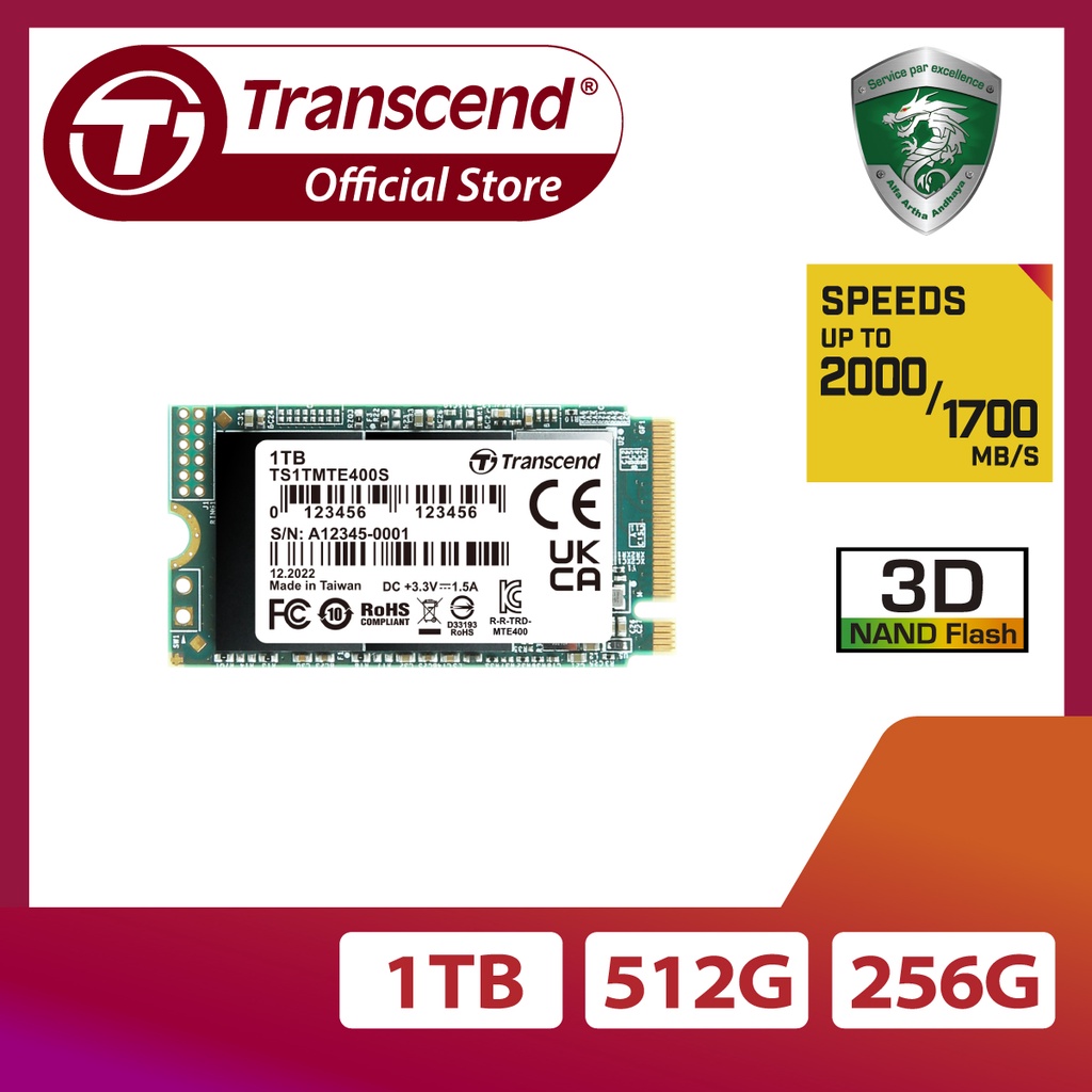 Jual Transcend SSD MTE400S M.2 2242 NVMe PCIe Gen3 x4 for Ultrabook ...