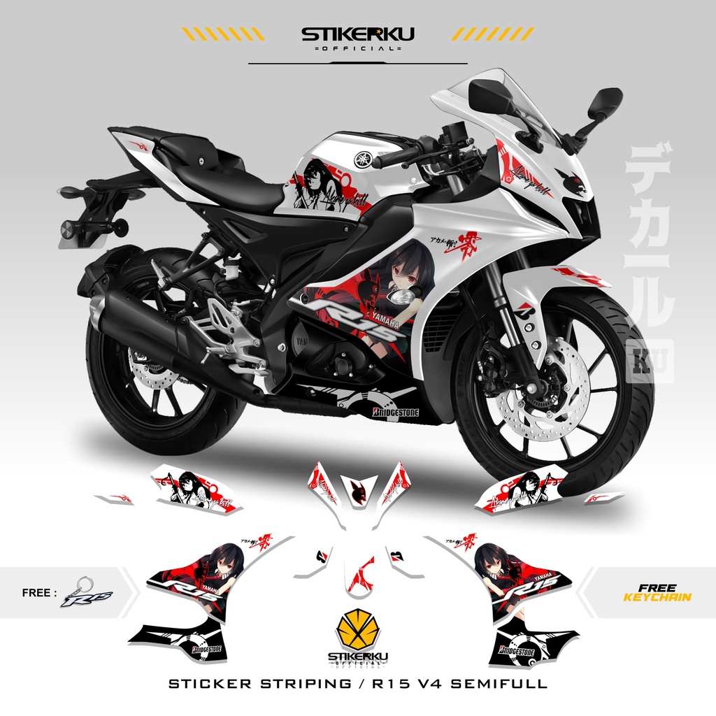 Jual STICKER STRIPING / YAMAHA R15V4 EDISI AKAME GA KILL / SEMIFULL ...