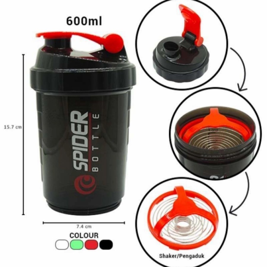 Jual NE-Botol Minum Shake Smart Spider 3in1 Botol OLAHRAGA 500Ml ...